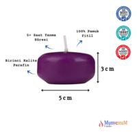 Mor Suda Yüzen Mumlar 12li Paket – 5 cm Çap