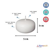 12 Li Renkli Suda Yüzen Mum Çap : 5 cm 