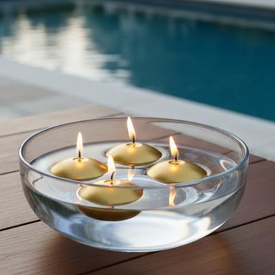 12 Adet Altın Rengi Suda Yüzen Mum Çap : 5 cm 