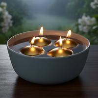 12 Adet Altın Rengi Suda Yüzen Mum Çap : 5 cm 