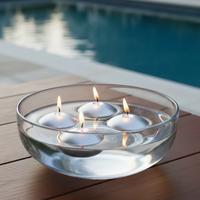 12 Adet Gümüş Rengi Suda Yüzen Mum Çap : 5 cm 