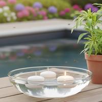 12 Li  Citronella Beyaz Suda Yüzen Mum