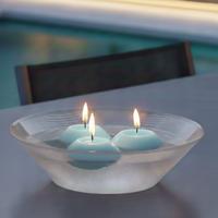 12 Li Çap : 5 cm Açık Mavi Suda Yüzen Mum