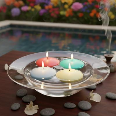 12 Li Çap : 7 cm Orta Boy  Suda Yüzen Mum 