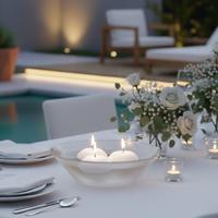 12 Li Çap 5 cm Beyaz Yüzen Mum 