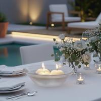 12 Li Çap 5 cm Krem Yüzen Mum 