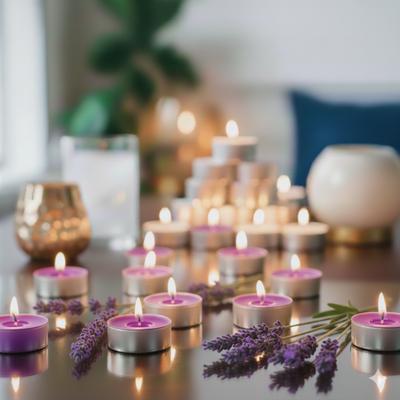 20 Li Lavanta Kokulu Mor Tealight Mum 