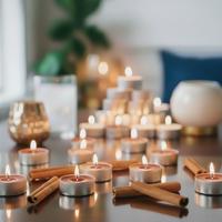 20 Li Tarçın Kokulu Kahve Rengi Tealight Mum