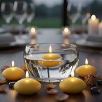 24 Lü  Çap : 5 cm Sarı Suda Yüzen Mum