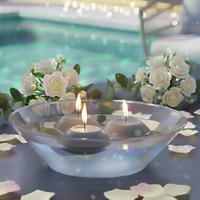 24 Lü Çap : 5 cm Gri Suda Yüzen Mum