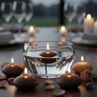 24 Lü Çap : 5 cm Kahverengi Suda Yüzen Mum