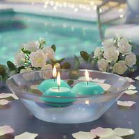 24 Lü Çap : 5 cm Turkuaz Suda Yüzen Mum