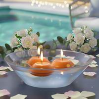 24 Lü Çap : 5 cm Turuncu Suda Yüzen Mum