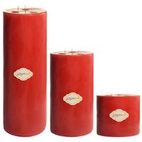 3 Lu Set Kırmızı Büyük Mum Çap : 15 cm