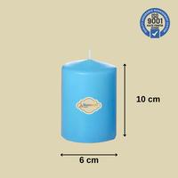 3 Lü  Açık Mavi Set Mum Çap :6 cm