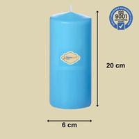 3 Lü  Açık Mavi Set Mum Çap :6 cm