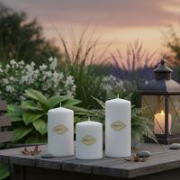 3 Lü  Beyaz Set Mum  Çap :6 cm