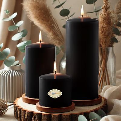 3 Lü  Siyah Set Mum Çap :6 cm