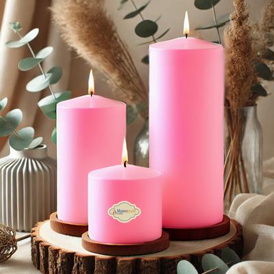 3 Lü Pembe Set Mum Çap :6 cm