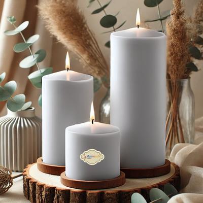 3 Lü Gri Renk Set Mum Çap :6 cm