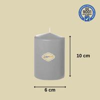 3 Lü Gri Renk Set Mum Çap :6 cm