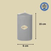 3 Lü Gri Renk Set Mum Çap :6 cm