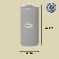 3 Lü Gri Renk Set Mum Çap :6 cm