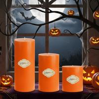 3 Lü Halloween Turuncu Set Mum Çap :7 cm