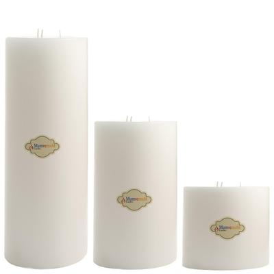 3 Lu Set Beyaz Büyük Mum Çap : 15 cm