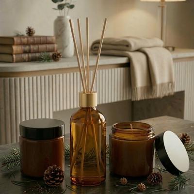 3 Lü Set Çam Kokulu Bambu Çubuklu Oda Kokusu ve Çam Kokulu Mumlar