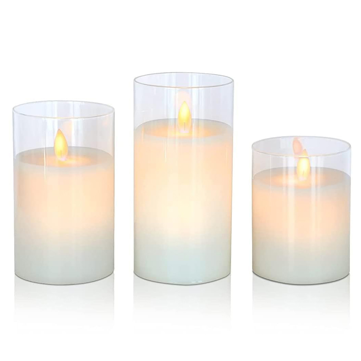 3 Lü Set Haraket Alev Dekoratif Led Mum - Görsel 4