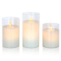 3 Lü Set Haraket Alev Dekoratif Led Mum 