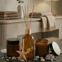 3 Lü Set Okyanus Kokulu Bambu Çubuklu Oda Kokusu ve Okyanus Kokulu Mumlar