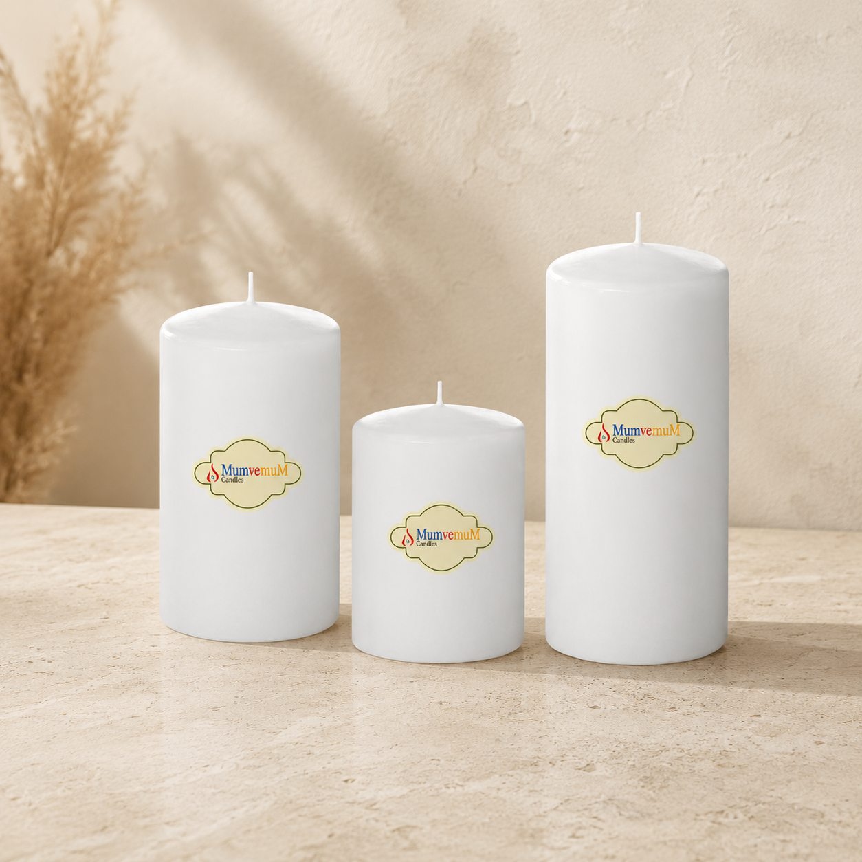 3 Lü Small Set Mum Beyaz Çap :5 cm