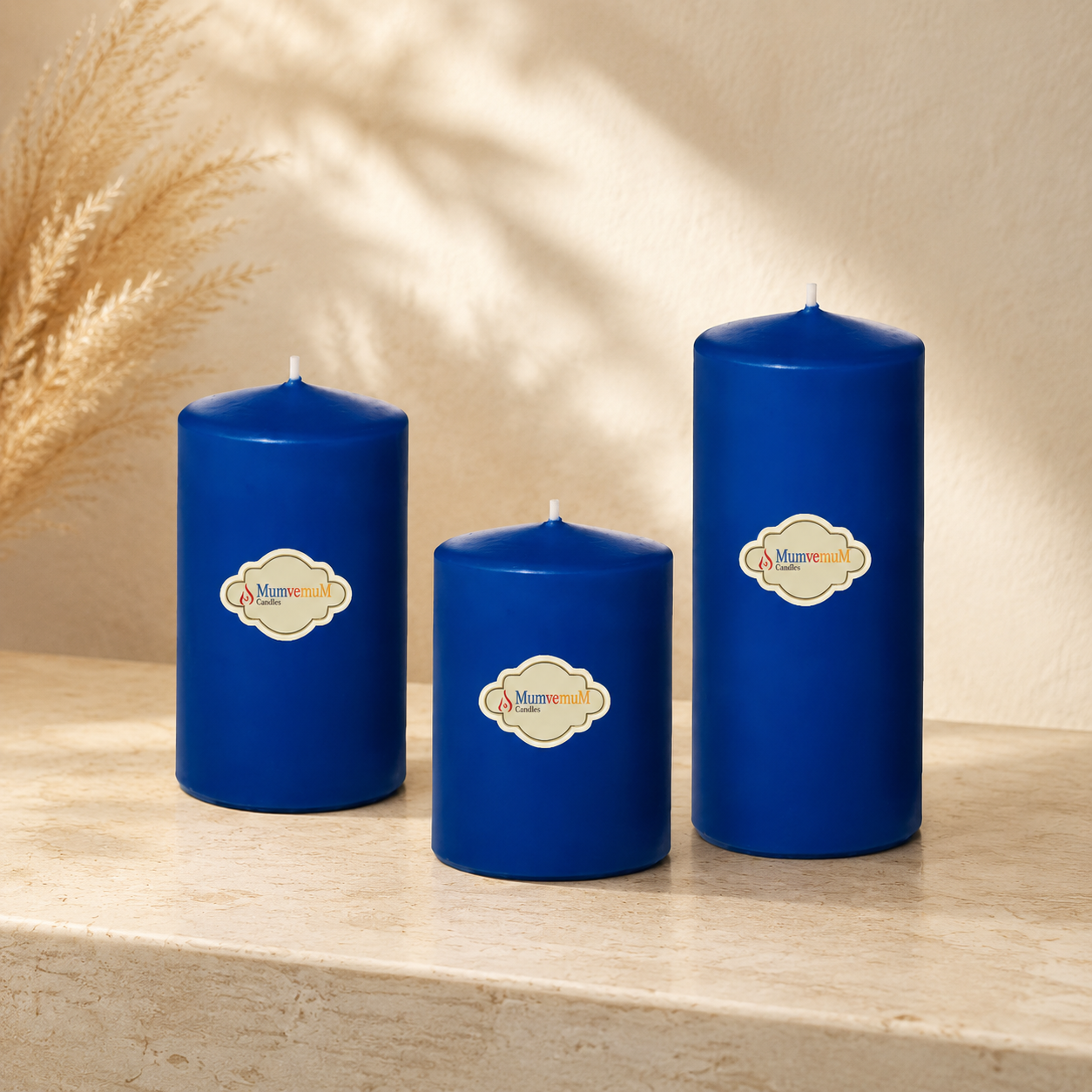 3 Lü Small Set Mum Mavi Çap :5 cm