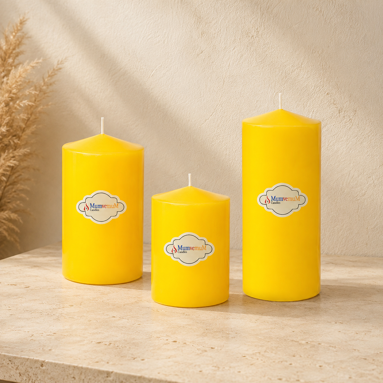 3 Lü Small Set Mum Sarı Çap :5 cm