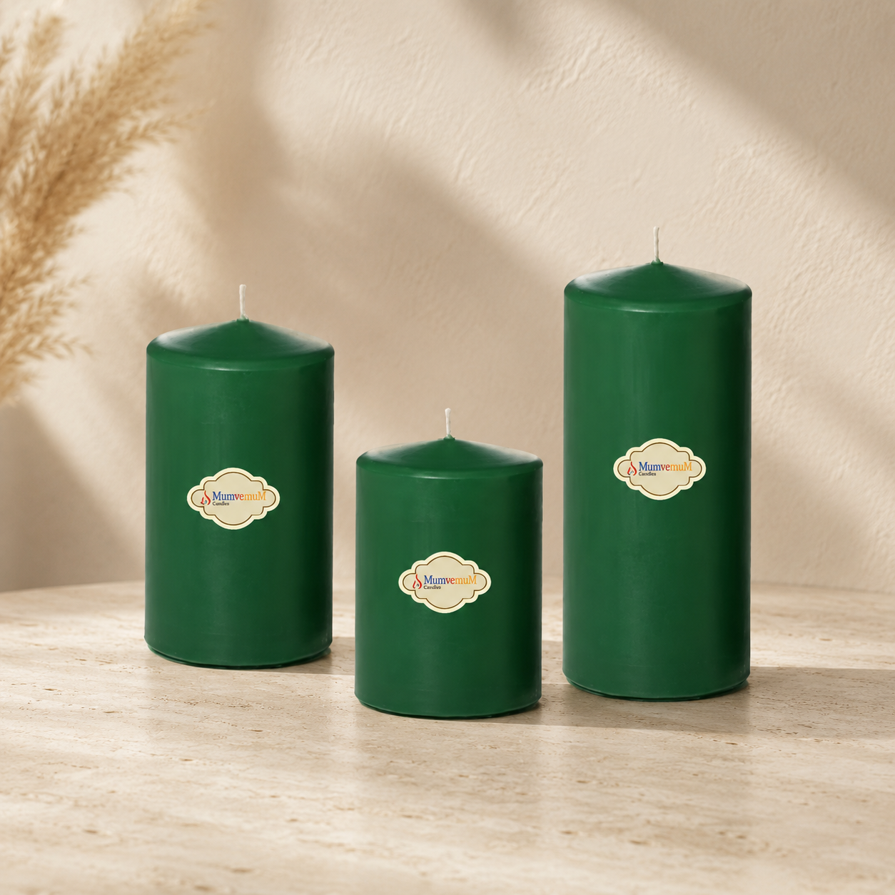 3 Lü Small Set Mum Yeşil Çap :5 cm