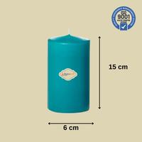 3 Lü Turkuaz Renk Set Mum Çap :6 cm