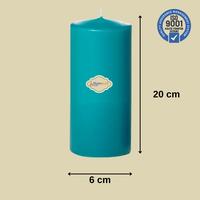 3 Lü Turkuaz Renk Set Mum Çap :6 cm