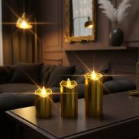 3 Lü Varak Hareket Alevli Led Mum 