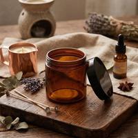 30 Adet Amber Cam Kavanoz  100cc Kapaklı - Mum Doldurmaya Uygun 