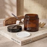 30 Adet Amber Cam Kavanoz  100 ml Kapaklı - Mum Doldurmaya Uygun 