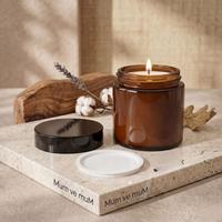 30 Adet Amber Cam Kavanoz  100 ml Kapaklı - Mum Doldurmaya Uygun 