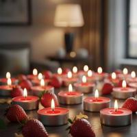 30 Lu Çilek Kokulu Kırmızı Tealight Mum