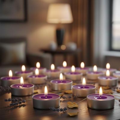 30 Lu Lavanta Kokulu Pembe Tealight Mum