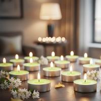 30 Lu Melisa Kokulu Yeşil Tealight Mum