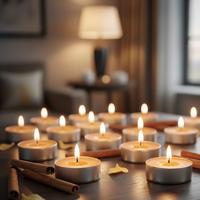 30 Lu Tarçın Kokulu Kahve Rengi Tealight Mum