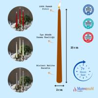 1 Koli 144 Adet Kahverengi Konik Şamdan Mum