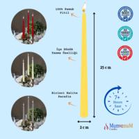 1 Koli 144 Adet Sarı Konik Şamdan Mum