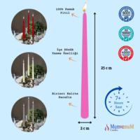 1 Koli 144 Adet Fuşya Konik Şamdan Mum